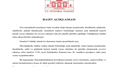 İstanbul Valiliği'nden 'yüksek sesli müzik' uyarısı: Para cezası uygulanacak