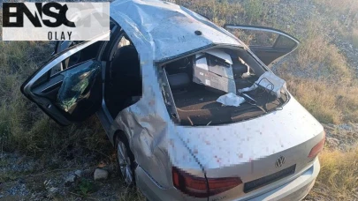 Manisa'da otomobil zeytin bahçesine uçtu! Baba öldü, eşi ve 3 çocuğu yaralandı