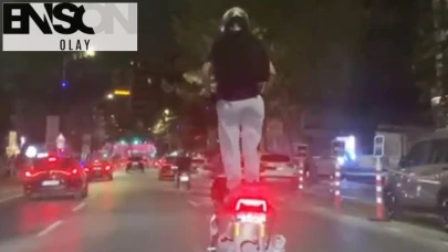 Bağdat Caddesi’nde motosikletlinin tehlikeli yolculuğu