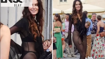 Ünlü modelden görülmemiş düğün kıyafeti! Kimse geline bakmadı