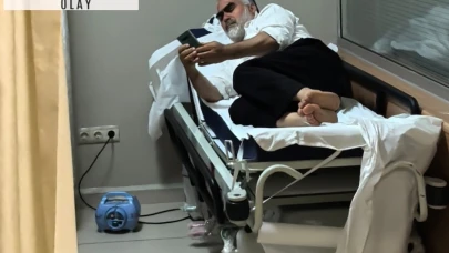 Bacağını ısıran yılanla hastaneye gitti