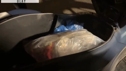 Motosikletli kurye uyuşturucuyla yakalandı