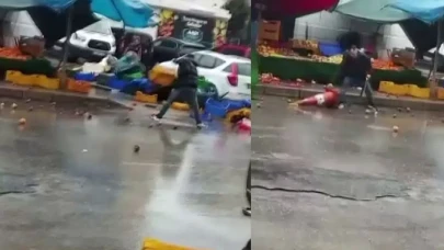 İzmir'de manavın satırıyla korku dolu anlar yaşandı!