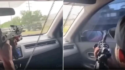 Meksika'da akılalmaz görüntüler ! Silahlı şüpheliler güvenlik güçlerinin önünden böyle geçti