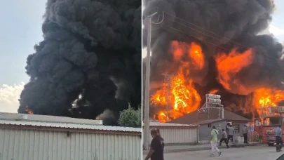 Sanayi bölgesinde korkutan yangın! Fabrikadan yükselen dumanlar kentin dört bir yanından görüldü: Ekipler seferber oldu
