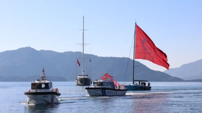 Atatürk'ün Marmaris'e Gelişinin 91. Yılı Coşkusu Karada, Denizde ve Havada Yaşandı