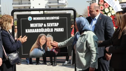 Menderes Belediyesi, depremde hayatını kaybedenlere ithaf edilen parkı hizmete açtı!