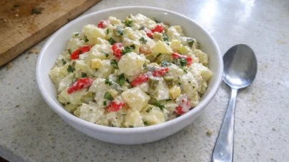 Kornişon ve köz biberli mayonezli patates salatası tarifiyle lezzet şöleni başlıyor!
