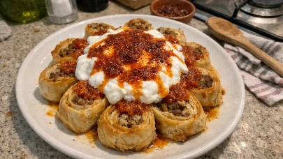 Mantı lezzetinde nefis bir börek tarifi: Yufkadan fırında kolay mantı böreği yapımı!