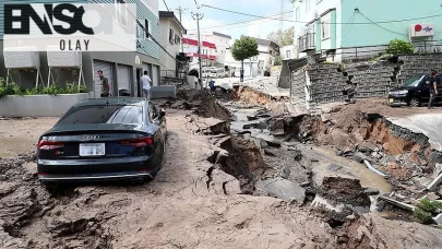 Japonya'da meydana gelen büyük deprem sonrası kıyıya doğru ilerleyen tsunami tehlikesi!