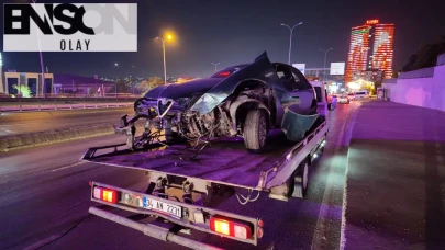 Avcılar'da alkollü sürücü E-5 Karayolu'ndan yan yola uçtu, faciadan dönüldü