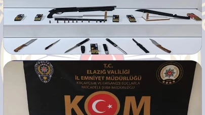 Elazığ'da Gerçekleştirilen Kaçak Silah Operasyonunda Önemli Başarı: Farklı Çeşitlerde Birçok Silah ve Mühimmat Ele Geçirildi
