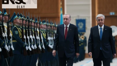 Türkiye Cumhurbaşkanı Erdoğan, Kazakistan'ın başkenti Astana'da coşkulu bir karşılama töreniyle ağırlandı