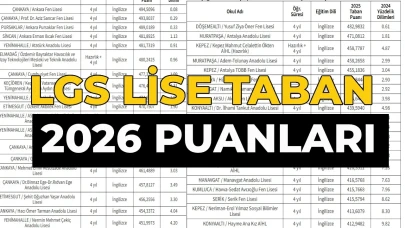 Hatay Lise Taban Puanları ve Yüzdelik Dilimleri 2026