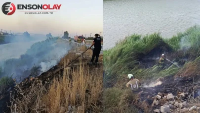 Antakya'da Asi Nehri kenarındaki sazlık alanda yangın : Ekipler tarafından söndürüldü