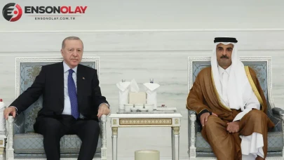 Cumhurbaşkanı Erdoğan, Katar Emiri Al Thani ile bir arada