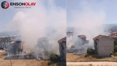 Bursa İnegöl'de anız yangını : 20 dönümlük tarım arazisi küle döndü