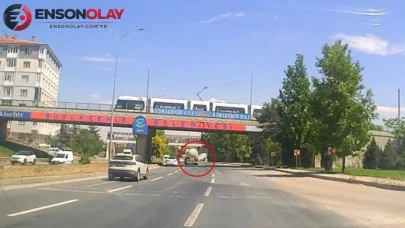 Eskişehir'de tehlikeli madde taşıyan tankerin lastiği aniden patladı, korku dolu anlar yaşandı