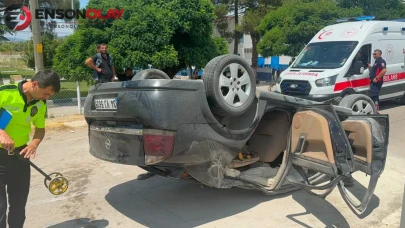 Tokat Erbaa'da otomobil devrildi : Sürücü yaralandı