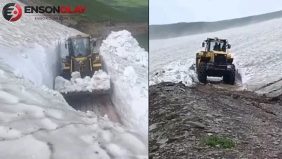 Kars'ta temmuz ayında 3 metrelik kar : Ekiplerin çalışmaları devam ediyor