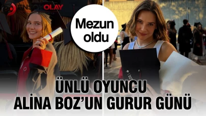 Ünlü oyuncu Alina Boz, Üniversite diplomasını almanın gururunu yaşıyor