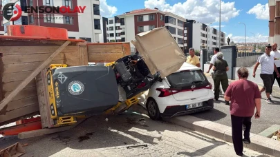 Eskişehir’de silindir yüklü römork koptu : Sürücü adayı aracı ezildi