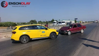 Antalya'da alkollü sürücünün kaza anı kamerada : Önce bariyere sonra taksiye çarptı