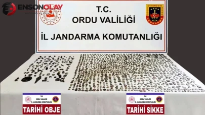 Ordu'da tarihi eser operasyonu : Bin 95 sikke ve 121 obje ele geçirildi