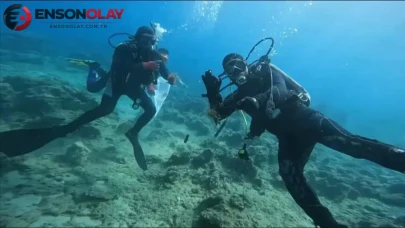 Fethiye Göcek Halk Plajı'nda deniz dibi temizliği yapıldı