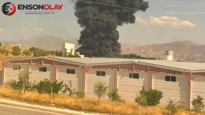 Elazığ'da fabrika yangını ! Yoğun duman gökyüzünü kapladı, ekipler sevk edildi