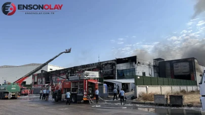 Gaziantep'te elyaf fabrikasında yangın