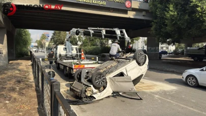 Adana Yüreğir'de köprüden düşen otomobilin sürücüsü yaralandı