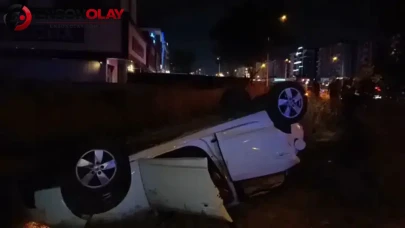 Bursa'da otomobil araziye savrulup takla attı : 3'ü yabancı uyruklu 5 yaralı