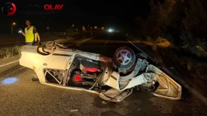 Karabük’te refüje çarpan otomobil takla attı : Sürücü yaralandı