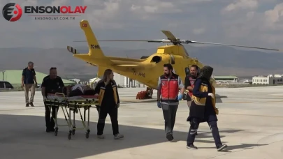 Erzurum'da traktör devrildi : Yaralı genç helikopterle hastaneye kaldırıldı