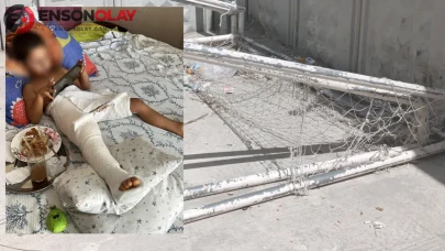 Arnavutköy'de 4 yaşındaki çocuğun üzerine kale direği devrildi