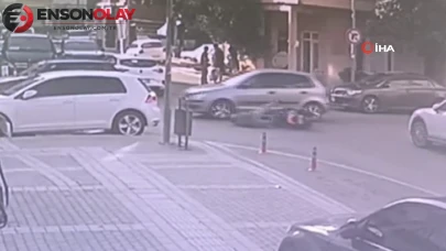 Araca çarpmamak için ani fren yaptı: Motorlu bisikletiyle yere düştü