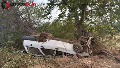 Bursa İnegöl'de otomobil şarampole yuvarlandı : 8 yaralı
