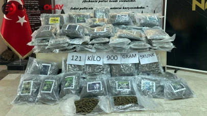 Yük içine gizlenmiş: Hamzabeyli’de TIR’da 121 kilo 900 gram skunk ele geçirildi