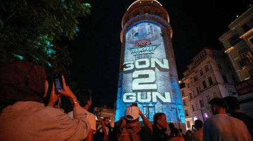 Galata Kulesi, TEKNOFEST'in ışıltısıyla aydınlandı!