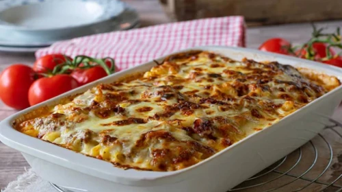 Akşam yemeklerinin vazgeçilmezi: Fırında Kıymalı Makarna