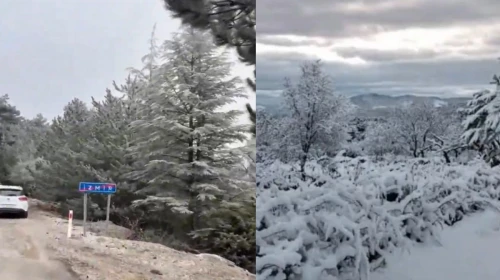 Manisa ve İzmir halkını endişelendiren gelişme! Kasım ayında yağması beklenen kar erken geldi: Spil Dağı karla kaplandı