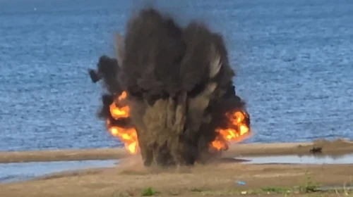 İznik Gölü'nde bulunan 109 yıllık top mermisi imha edildi