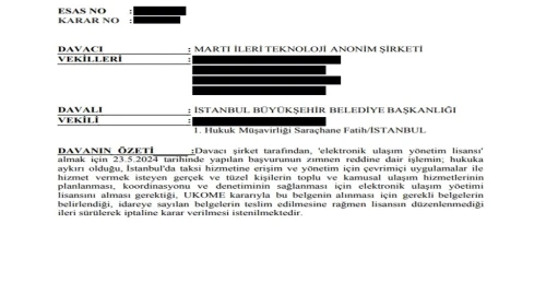 Martı, mahkeme kararıyla e-ulaşım lisansı aldı
