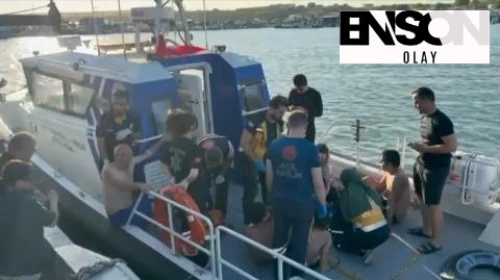 Tekirdağ’da şişme botla denizde mahsur kalan 3’ü çocuk 4 kişi, kurtarıldı