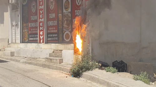 Cizre'de elektrik panosu alev alev yandı