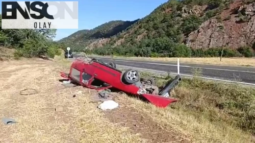 Hurdaya dönen araçtan burnu bile kanamadan çıktı
