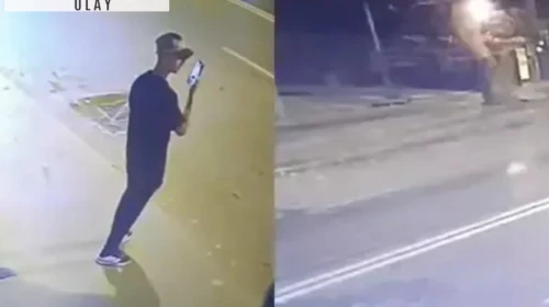 Önce kayda aldı sonra iki kez molotof attı