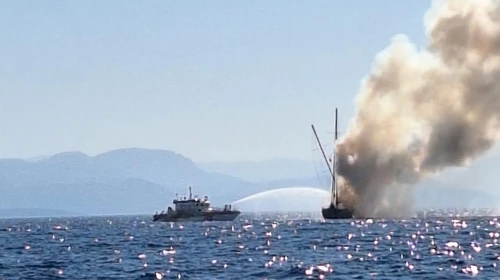 Bodrum'da tekne sulara gömüldü