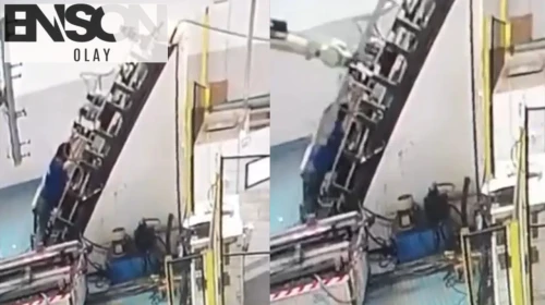 Adana'da korkunç kaza! Arızalı makine işçinin sırtına saplandı